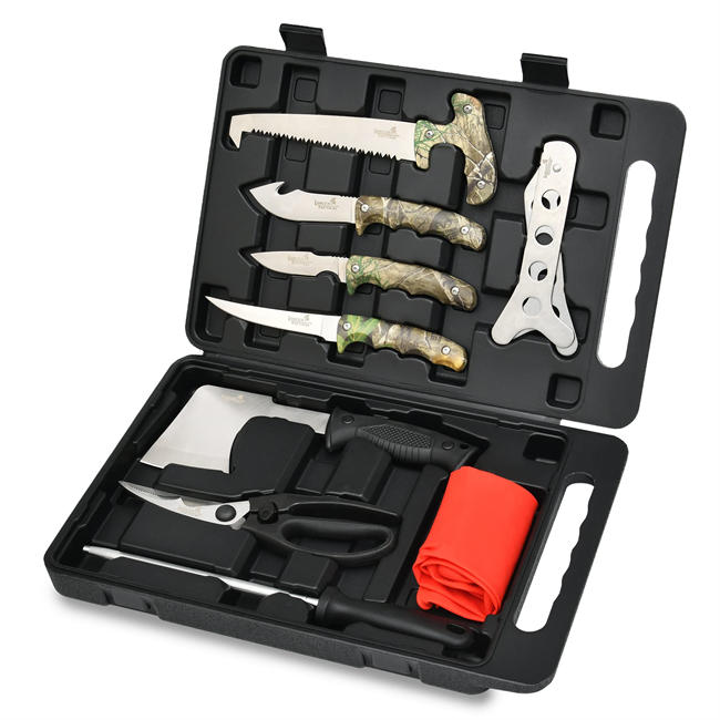 Field Dressing Kit Hunting Knife Set Deer Cleaning Kit Skinning Knife Real Tree Edge Camo, Hunting Stuff, Hunters, for Hunting, Fishing, Camping, Survival